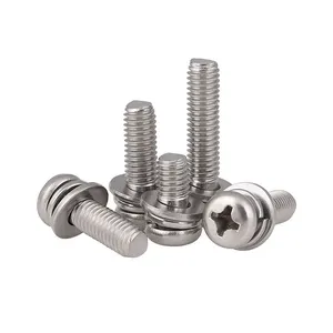 Manufacturer OEM Hight Combination Cross Pan Head Assembled Machine Screw With Washers