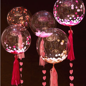Décoration de scène de mariage, ballons en latex à confettis volants à l'hélium BOBO or et argent, décoration de scène d'anniversaire - Product Image 3