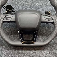 Volant sport de luxe en cuir semi-perforé chauffant à 4 branches en fibre de carbone personnalisé pour Audi A4 A5 A6 A7 A3 S3 S4 B9 A8
