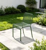 Chaise d'extérieur en acier métallique pour jardin, salle à manger, hôtel