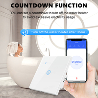 Interrupteur mural intelligent WiFi Tuya 40A, compatible avec les chauffe-eau, les chaudières, les climatiseurs, les lumières, commande à distance par application, fonctionne avec Alexa et Google Home