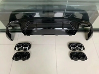 Diffuseur arrière noir brillant agressif avec embouts d'échappement quadruples pour Audi Q5 SQ5 B9 Sline FY 2018-2021