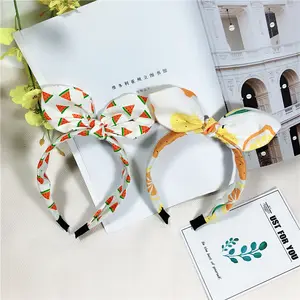 Wholesale Hair Accessories Girls Fabric Knot Plastic Headband Custom Flower Printed Hair Bands For Women