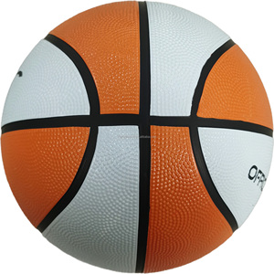 2025 Personnalisé Orange/Blanc Taille 7 Basketball en Caoutchouc Nouveau Produit Intérieur Extérieur - Product Image 5