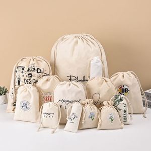 Wholesale Recyclable Cotton <b>Canvas</b> Drawstring <b>Bags</b> Grocery Organic Muslin Dust <b>Bag</b> for Wedding Party Gift Packaging - Product Image 6