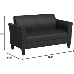 Sofá de Dos Plazas Alera ALE Negro para Recepción, Mueble de Salón de 55-1/2" de Ancho x 31-1/2" de Profundidad x 32" de Alto, de Metal, para Hotel, Apartamento o Sala de Estar - Product Image 5