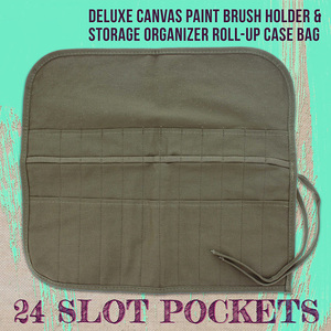 Sac de rouleau de brosse d'artiste professionnel sac de <span class=keywords><strong>toile</strong></span> pliable multifonctionnel pour pinceaux stylos crayons outils de dessin - Product Image 3