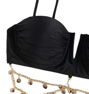 ชุดว่ายน้ำบิกินี่สีดำของผู้หญิงชุดว่ายน้ำของผู้หญิงพลอยเป็นประกายหรูหราออกแบบได้ตามต้องการ - Product Image 5