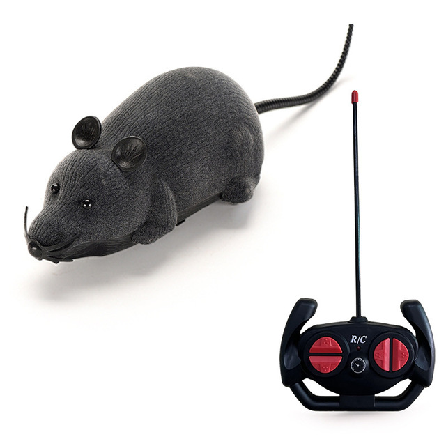 Yuglow 4CH Remote Control Realistic Mouse Model Pet Interactive Cat Dog Teaser Novelty Prank Animal Toy
