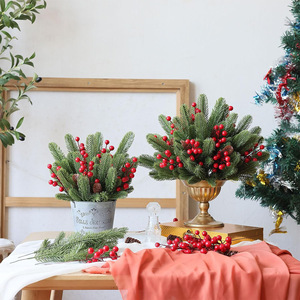 Branches de pin artificielles, fausses, écologiques, légères, durables, en plastique, décorations DIY, décorations festives intérieures et extérieures - Product Image 5