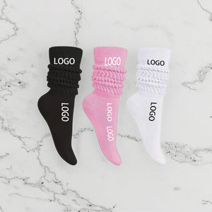 여성용 레인보우 슬라우치 양말 사용자 정의 로고 바디 커프 가을 승무원 길이 사용자 정의 제조 업체 통기성 니트 데일리 스포츠 양말 - Product Image 1