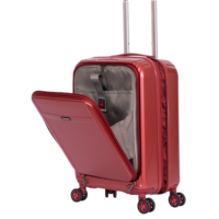 Valise à main 20 pouces en ABS + PC, valise d'embarquement avec poche avant ouverte, bagage à roulettes, vente en gros