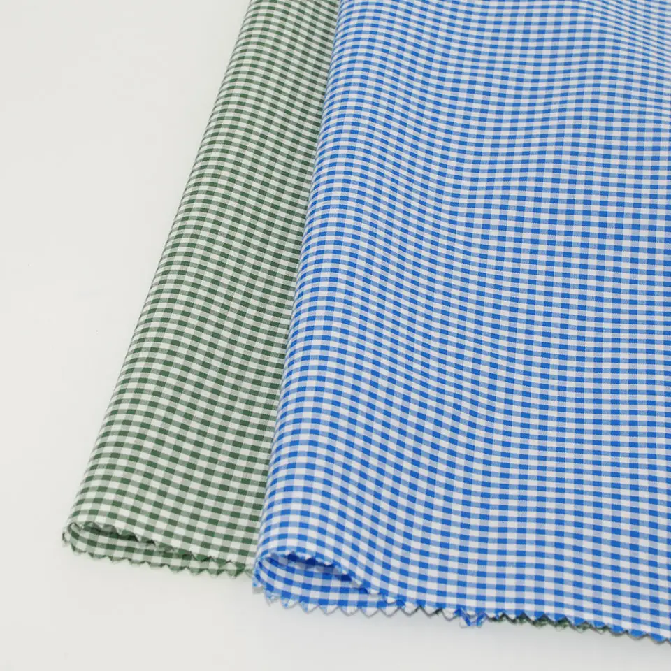 Tissu de chemise décontractée à carreaux de coton de qualité à carreaux de couleurs teintes de fil personnalisé à bas prix