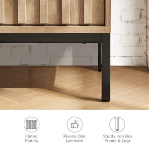 Rustique moderne <span class=keywords><strong>industriel</strong></span> 60/65/70 pouces <span class=keywords><strong>meuble</strong></span> TV cannelé centre de divertissement stockage bois Media <span class=keywords><strong>Console</strong></span> armoire salon - Product Image 5