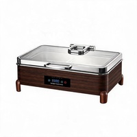 Chauffe-Plat Électrique Commercial Xitibet en Acier Inoxydable, Réchaud de Buffet 9L avec Affichage Numérique et Commande Tactile pour Traiteur et Mariages