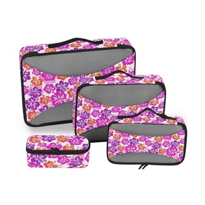 6-Pack Packing <b>Cubes</b> Set Custom Design Hawaii Hibiscus Durable Lightweight Packing <b>Cubes</b> Travel Organizer Set with Double Zipper - Product Image 2