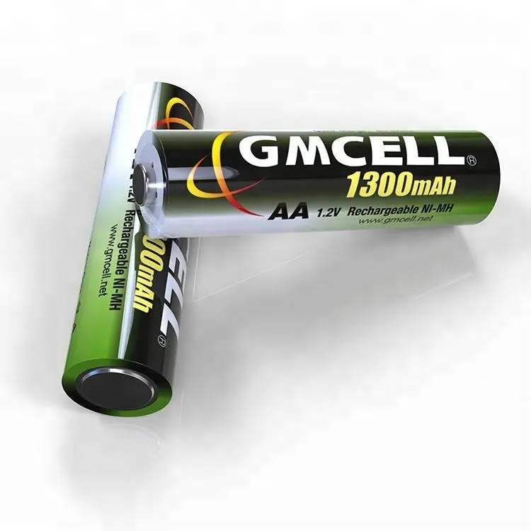 Gmcell dài thời hạn sử dụng năng lượng 1.2V AA Ni-MH có thể sạc lại pin NiMH AA 1300mAh pin có thể sạc lại