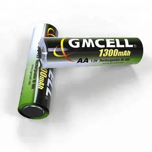 GMCELL lunga durata energia 1.2v aa ni-mh batteria ricaricabile NIMH AA 1300mAh batterie ricaricabili