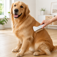 Brosse démêlante ergonomique personnalisée pour animaux de compagnie avec un bouton de nettoyage, pour démêler le sous-poil, éclaircir et prévenir les rayures, pour le toilettage des chats et petits chiens