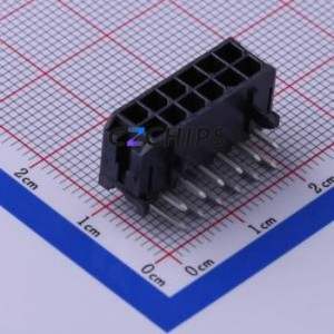 430451202 Wire-to-Board Pin Header Bent Lead Through Hole,P=3mm Connector 2x6P 3mm Right Angle Insert Micro-Fit (MX 3.0) - Product Image 1