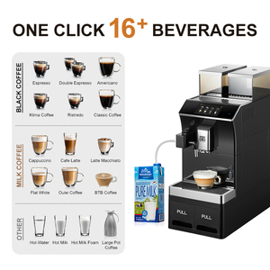 เครื่องชงกาแฟอัตโนมัติ BTB Business พร้อมหน้าจอสี HD ระบบทำความสะอาดแบบสัมผัส และระบบทำฟองนม - Product Image 4