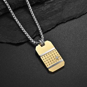 Collier <span class=keywords><strong>Pendentif</strong></span> pour <span class=keywords><strong>Homme</strong></span> Or Noir Argent Acier Inoxydable <span class=keywords><strong>Militaire</strong></span> Zircon <span class=keywords><strong>Pendentif</strong></span> Chaîne - Product Image 4