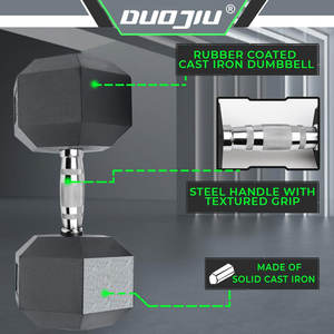 Haltères hexagonaux 2026 pour <span class=keywords><strong>musculation</strong></span> 2,5KG-50KG en caoutchouc, fer et acier, écologiques, pour usage manuel et des bras, pour la maison - Product Image 6