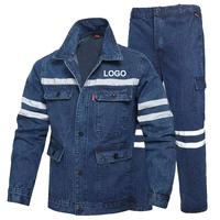 Les salopettes en jean épaisses pour hommes sont personnalisées et résistantes à la chaleur, et les uniformes en coton réfléchissants pour l'atelier de réparation automobile.