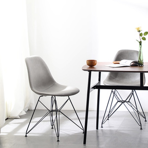 Silla de Comedor Moderna Minimalista, Estilo Nórdico, Tapizada, con Estructura de Hierro Forjado, para Adultos, para Sala de Estudio - Product Image 2