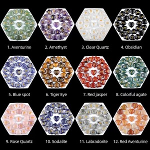 Set di Rune in Cristallo per Wicca, 25 Pezzi, Circa 2cm, Kit a Forma di Cuore per Divinazione e Guarigione - Product Image 2
