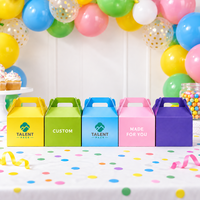 Boîtes à dragées pliables pour décorations de fête, boîtes cadeaux en papier avec poignées pour gâteaux, bonbons et friandises de Noël
