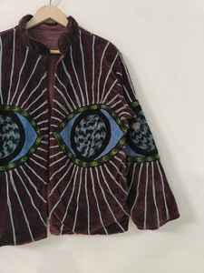 Chaqueta de Terciopelo con Bordado de Ojo Turco: Abrigo Boho, Chaqueta de Invierno, Kimono Acolchado, Regalo para Ella, Superventas - Product Image 2
