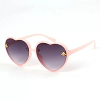 Kinder-Sonnenbrille mit Lichtverlauf-Gläsern, Niedlicher Bienen-Herz-Form-Rahmen, Modische Sonnenbrille für Mädchen