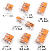 Conectores de Cableado Eléctrico Originales Alemanes Wagos 221-412/413/415, Conectores de Palanca para Cables Conductores