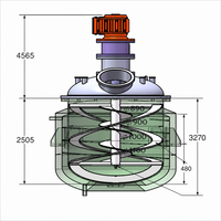Réacteur de 600 L avec mélangeur à ancre, réservoir de mélange en acier inoxydable 316, réacteur à agitation pour équipement d'adhésif thermofusible