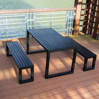 Mobilier de jardin extérieur Table de pique-nique Commercial banc bistrot Table à bière en bois chaise Patio extérieur ensembles de Table en bois