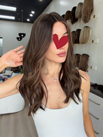 Perruque de luxe personnalisée en cheveux européens 100 % naturels de qualité supérieure, couleur brun naturel, avec dessus en dentelle, ligne de cheveux naturelle et nœuds invisibles ultra-naturels