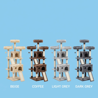 Tour d'escalade pour chat Happy Pet, 2 niveaux, hauteur réglable, griffoir en sisal, design durable, idéal pour que les chats jouent et s'agrippent aux barreaux.