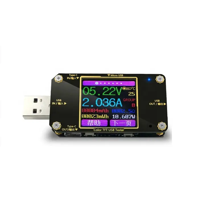 A3-B USB renkli tester DC dijital voltmetre amperimetro akım gerilim ölçer volt amp ampermetre dedektörü güç bankası şarj