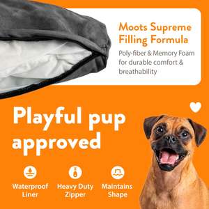 Canapé pour animaux de compagnie Moots Premium en similicuir PU, résistant à l'eau, une place, pour appartement, couleur espresso, taille moyenne/grande - Product Image 4