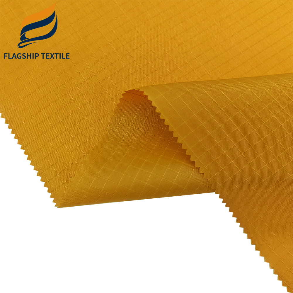 In Stock 70D 5MM Grid Ripstop Nylon Oxford Fabric Water Repellent and Woven Technics for Outdoor Hammock