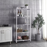 Organisateur de rangement à roulettes en métal à 4 niveaux chariot de cuisine pour légumes chariot de rangement à main domestique