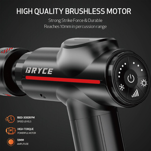 Pistola de Masaje de Tejido Profundo de Bajo Ruido con Motor sin Escobillas de 45 mm, 5 Velocidades, 6 Cabezales de Masaje, Calor y Frío, Recargable por USB y Control de Tiempo - Product Image 6