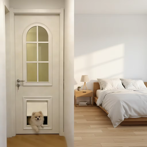 Puerta Francesa Blanca Delicada <span class=keywords><strong>para</strong></span> Perros, Mueble <span class=keywords><strong>para</strong></span> el Hogar, Puerta <span class=keywords><strong>de</strong></span> <span class=keywords><strong>Madera</strong></span> con Vidrio Insonorizado, Protección Contra el Polvo, Gran Oferta - Product Image 5