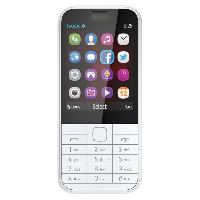 Nok 225 2014 Feature Phone 2G GSM Dual SIM Unlocked 2.8 Inch QVGA TFT Camera BT FM Radio 1200mAh MicroSD Slim Mobile Cellphone