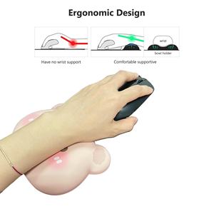 Phim hoạt hình Ergonomic chuột Pad hỗ trợ cổ tay, 3D Gel cổ tay phần còn lại Non-Slip động vật Kawaii Gấu - Product Image 6