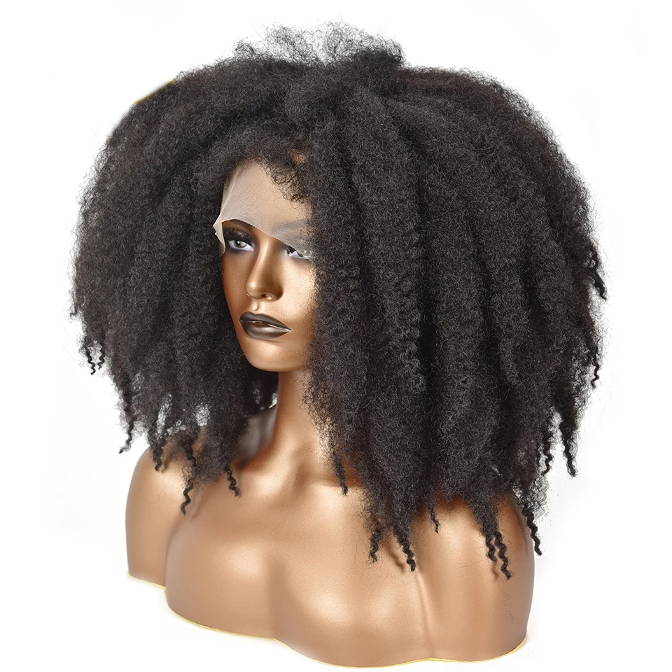 Synthetic marley braids Part Lace Wigs Afro Kinky Curly Soft Fluffy Wigs For Black Women African Yaki Deep Wave Cosplay Hair Wig