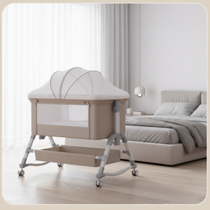 <span class=keywords><strong>Cuna</strong></span> Multifuncional de Metal para Bebés, <span class=keywords><strong>Cuna</strong></span> <span class=keywords><strong>Colecho</strong></span> para Niños Pequeños, <span class=keywords><strong>Cuna</strong></span> para Recién Nacidos con Ruedas para Dormitorio y Uso Hospitalario - Product Image 1