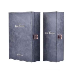 Caja de vino de madera con pantalla LCD de pulgadas, para botellas de agua, plegable, con revestimiento de espejo, color cereza, dimensiones Golds - Product Image 1