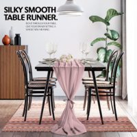 Nouveau chemin de Table rose en mousseline de soie de luxe pour la décoration de Table de fête de mariage de salle à manger